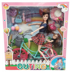Biciklis Baba Barbie Jellegű Babák