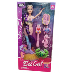Világítós Sellő Baba Barbie Jellegű Babák